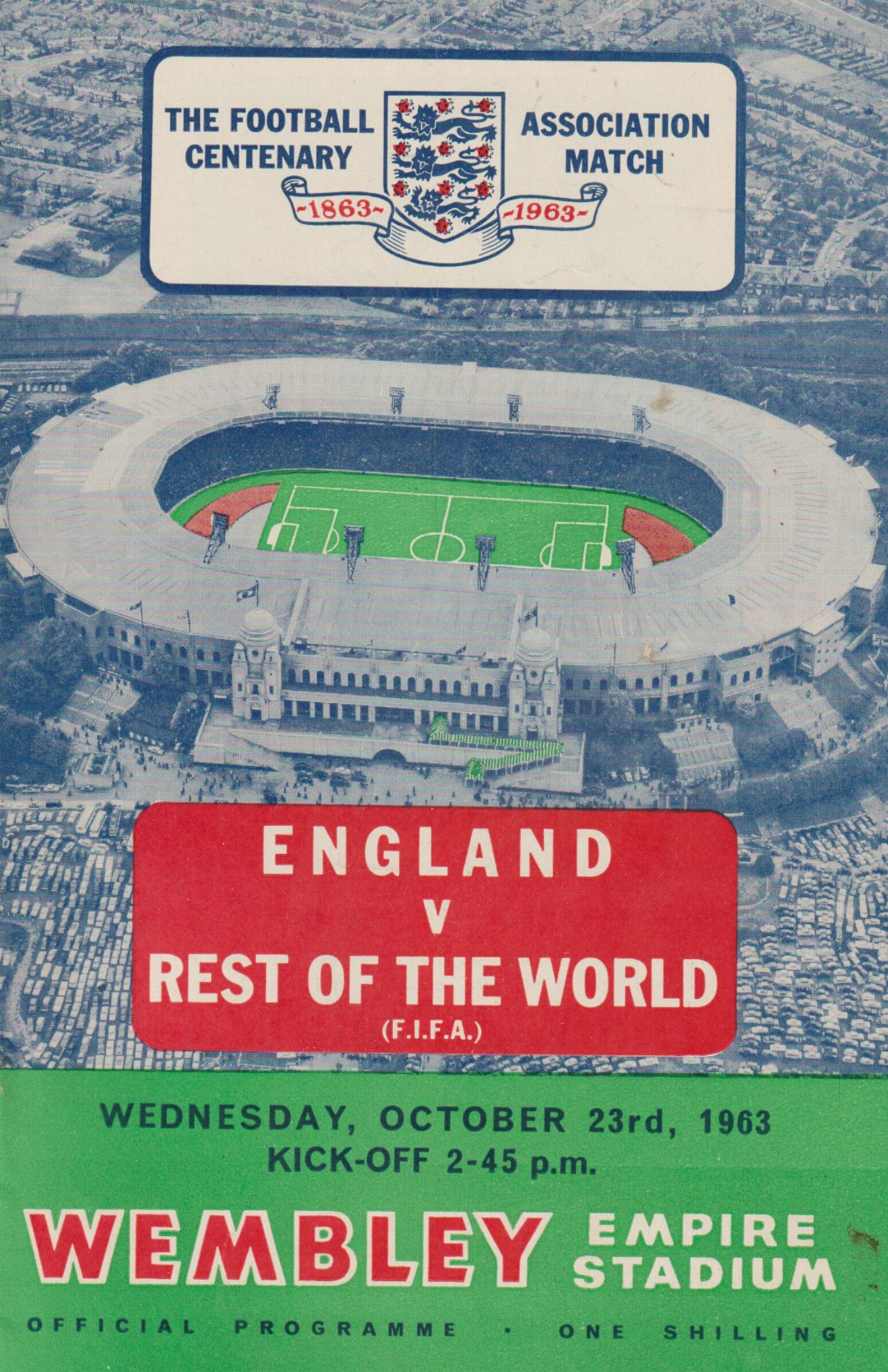 1963 - ENGLAND v REST OF THE WORLD